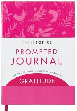TableTopics Gratitude Prompted Journal, Reflection Notebook for Wellness- Pink